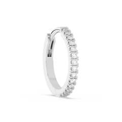 Small Lab-grown Diamond Huggies - 14K White Gold (0.07 ct.) | Single