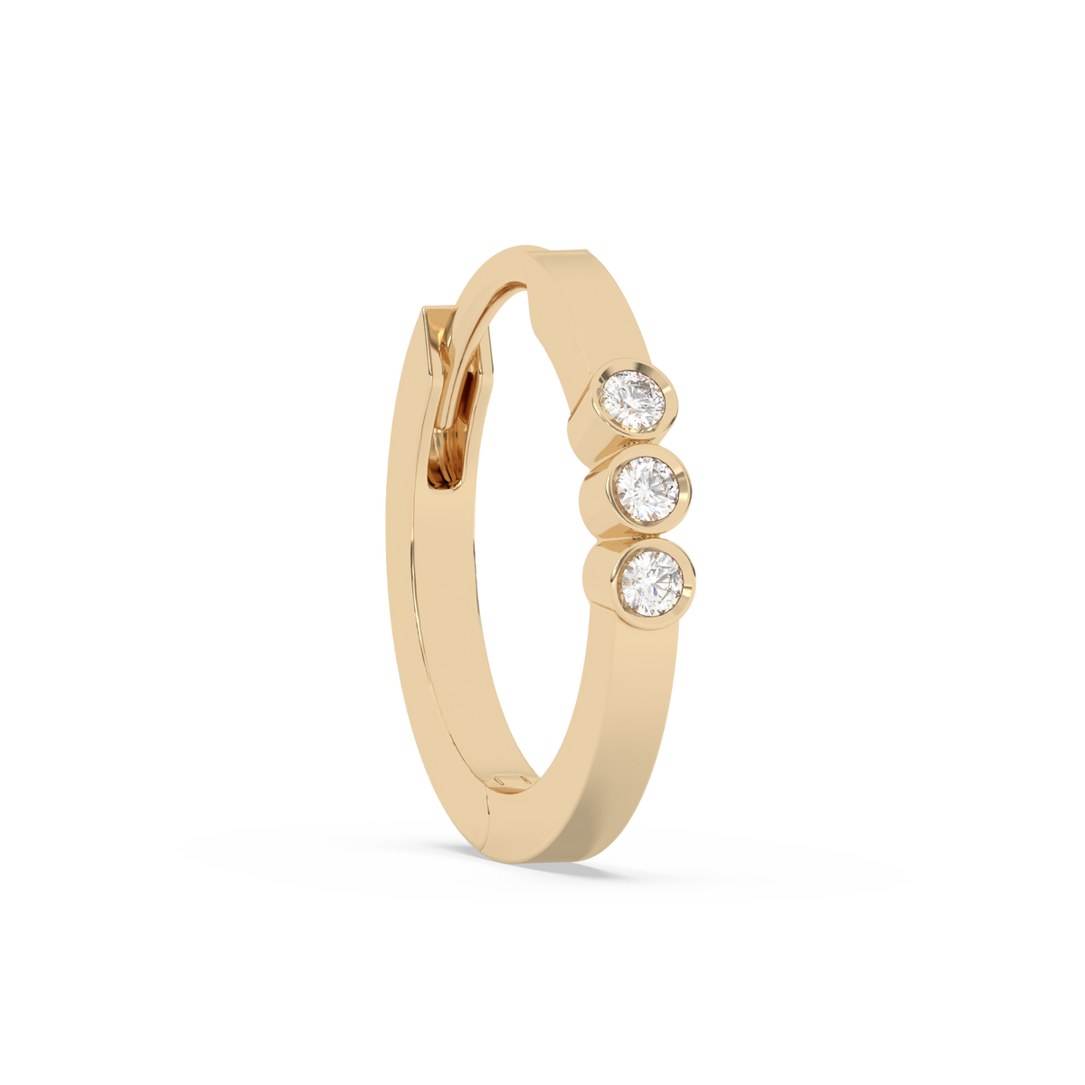 Three Stone Small Diamond Huggies