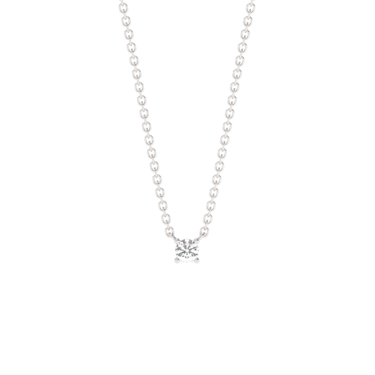 Prong Diamond Necklace Tiny (0.03 ct.) 14K White Gold