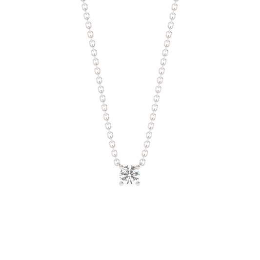 Prong Diamond Necklace Small (0.06 ct.) 14K White Gold