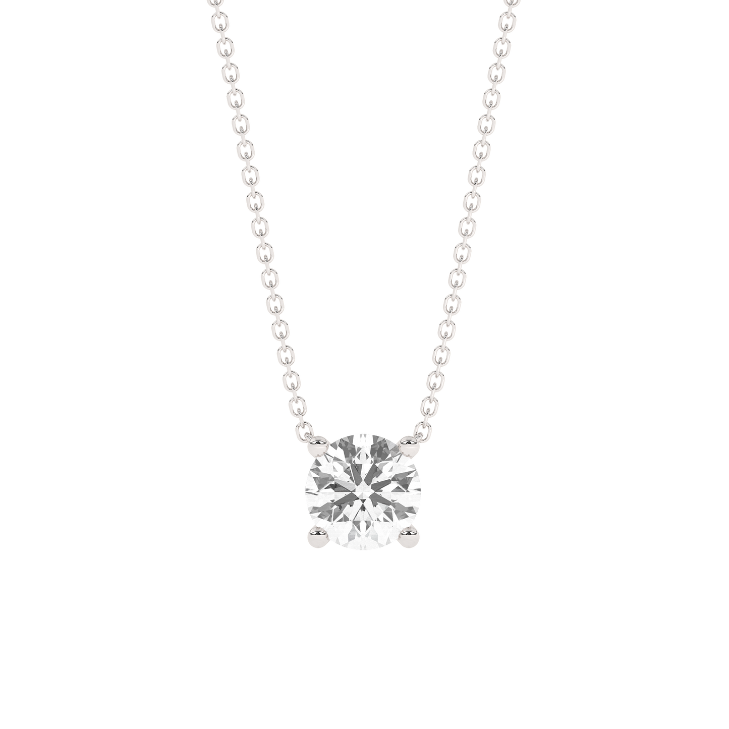 Prong Diamond Necklace Extra Large (0.5 ct.) 14K White Gold