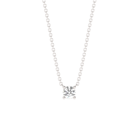 Prong Diamond Necklace Medium (0.10 ct.) 14K White Gold