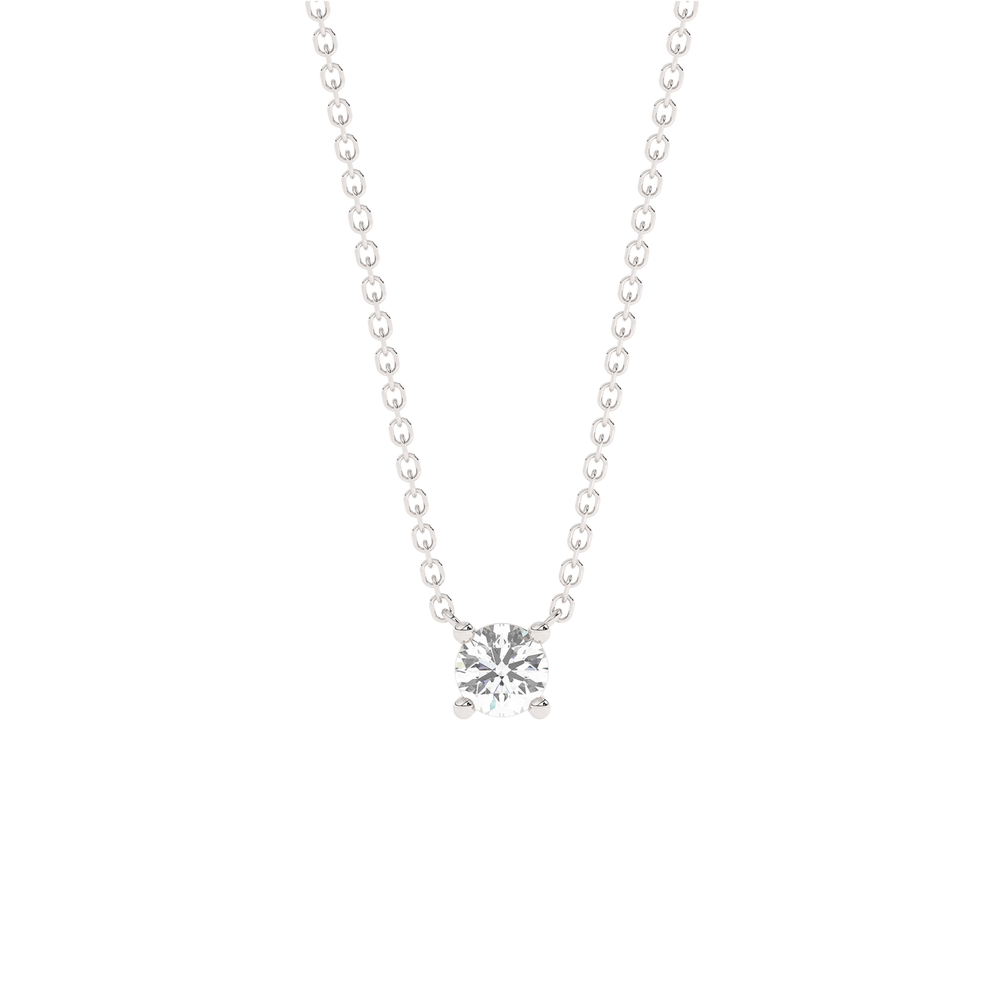 Prong Lab-grown Diamond Necklace Medium (0.10 ct.) 14K White Gold