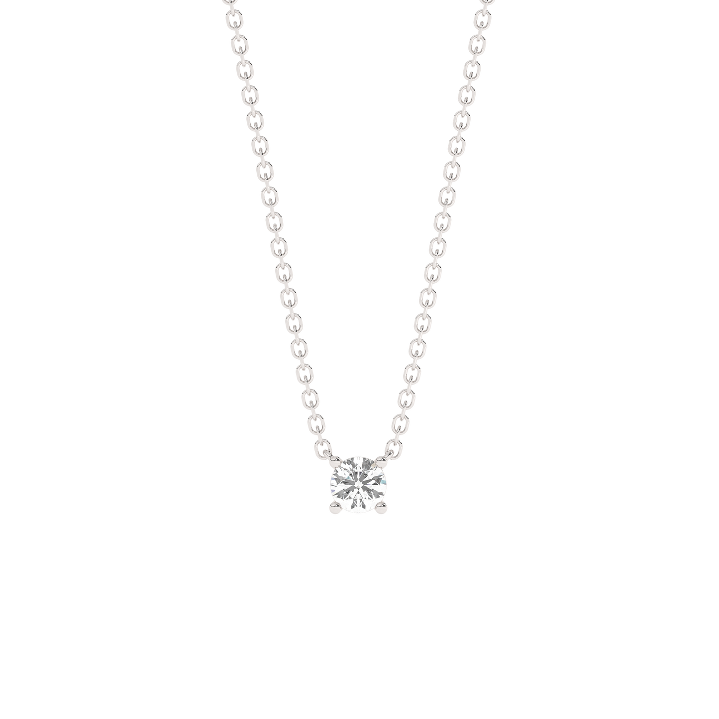 Prong Lab-grown Diamond Necklace Small (0.06 ct.) 14K White Gold