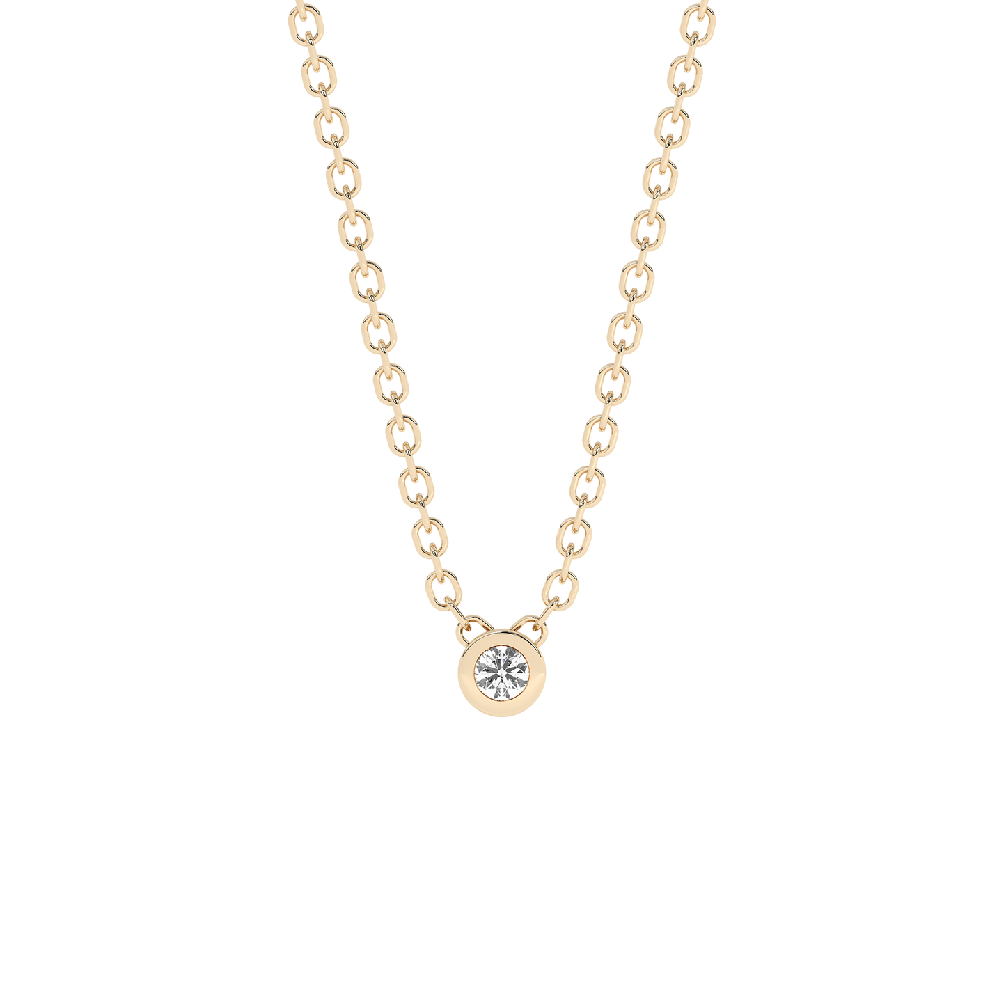 Bezel Diamond Necklace Tiny (0.03 ct.) 14K Yellow Gold