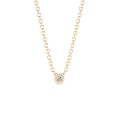 Tiny Bezel Lab-grown Diamond Necklace - 14K Yellow Gold (0.03 ct.)