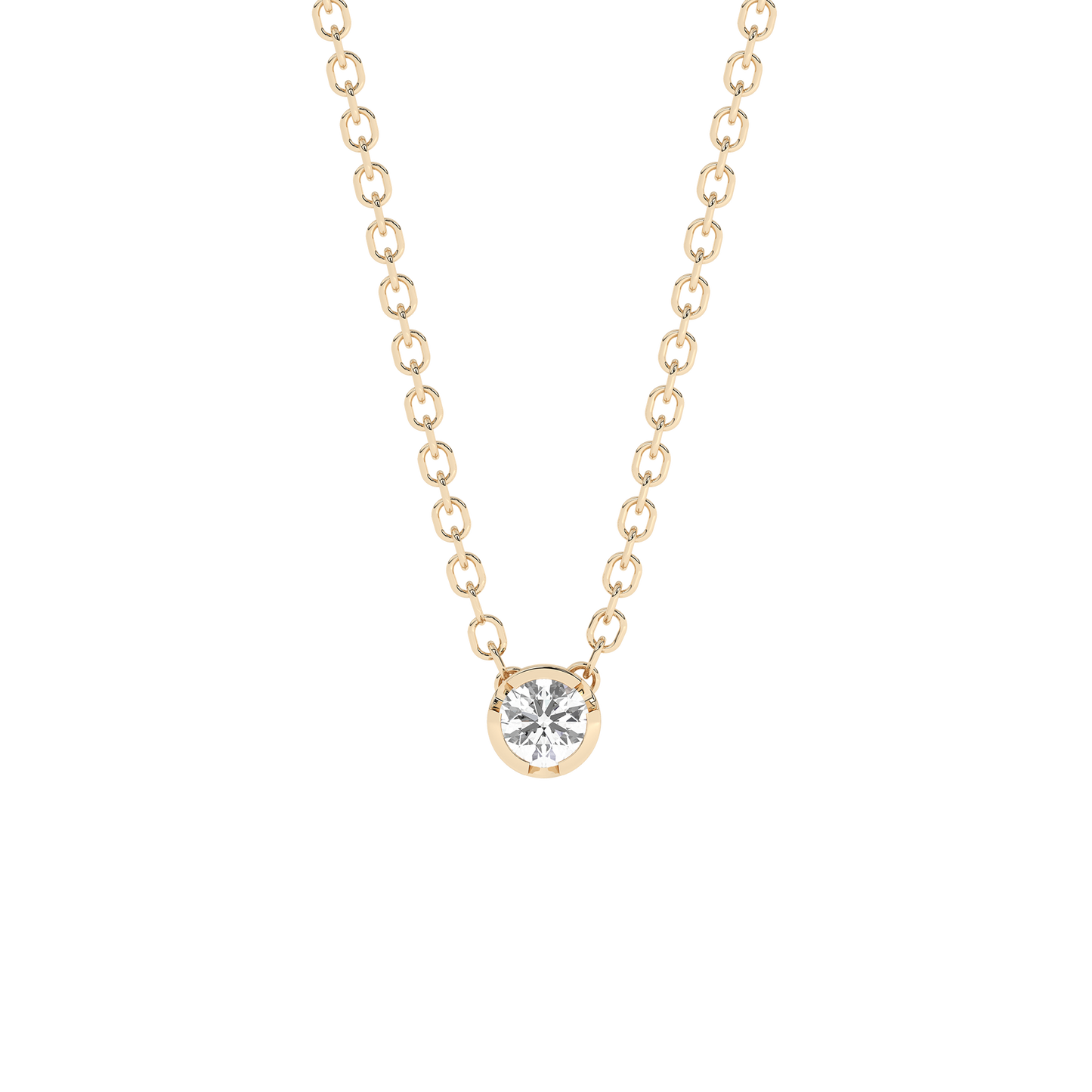 Bezel Lab-grown Diamond Necklace Small (0.06 ct.) 14K Yellow Gold