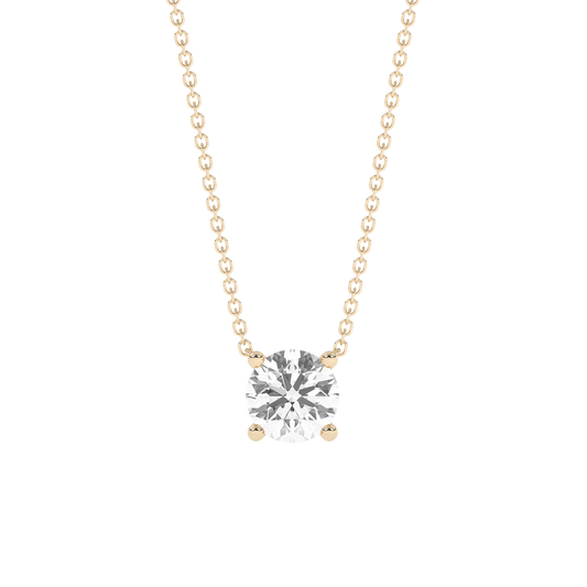 Prong Lab-grown Diamond Necklace Extra Large (0.5 ct.) 14K Yellow Gold