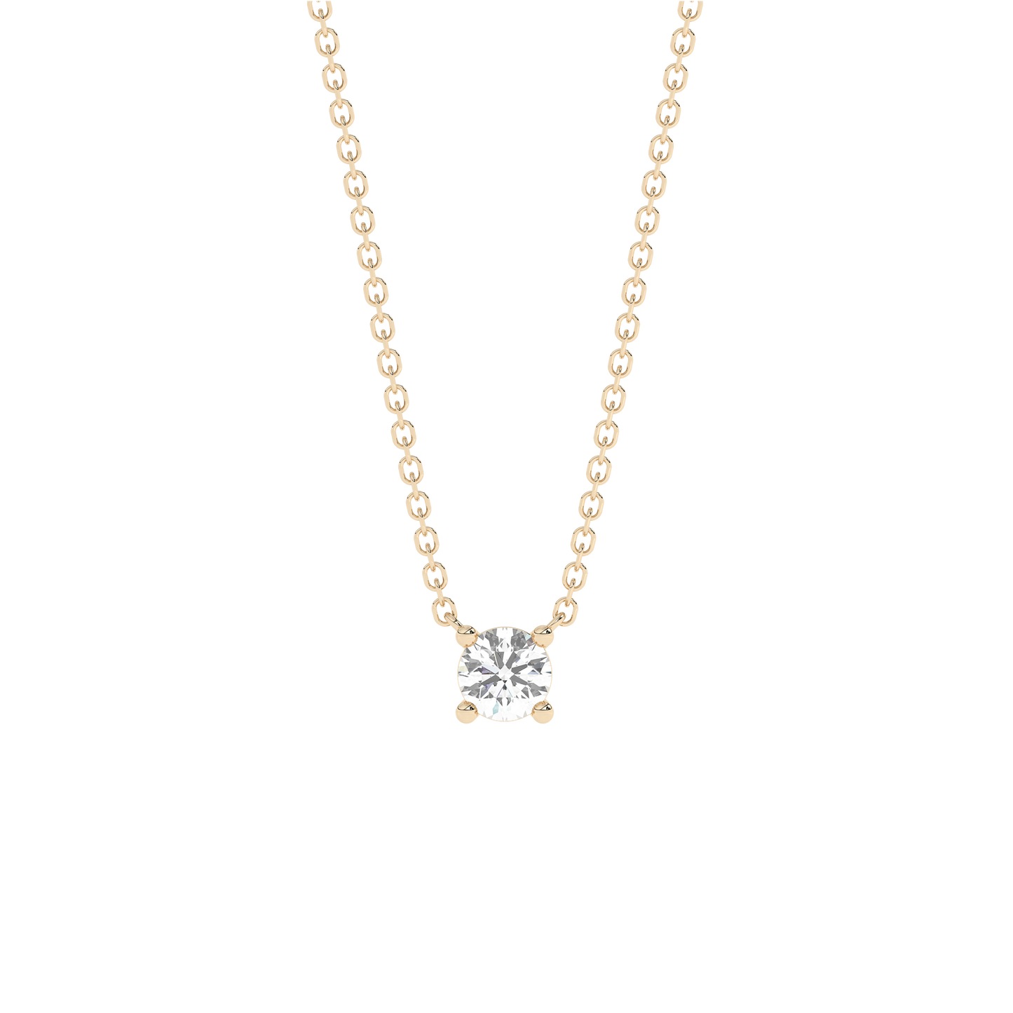 Prong Lab-grown Diamond Necklace Medium (0.10 ct.) 14K Yellow Gold