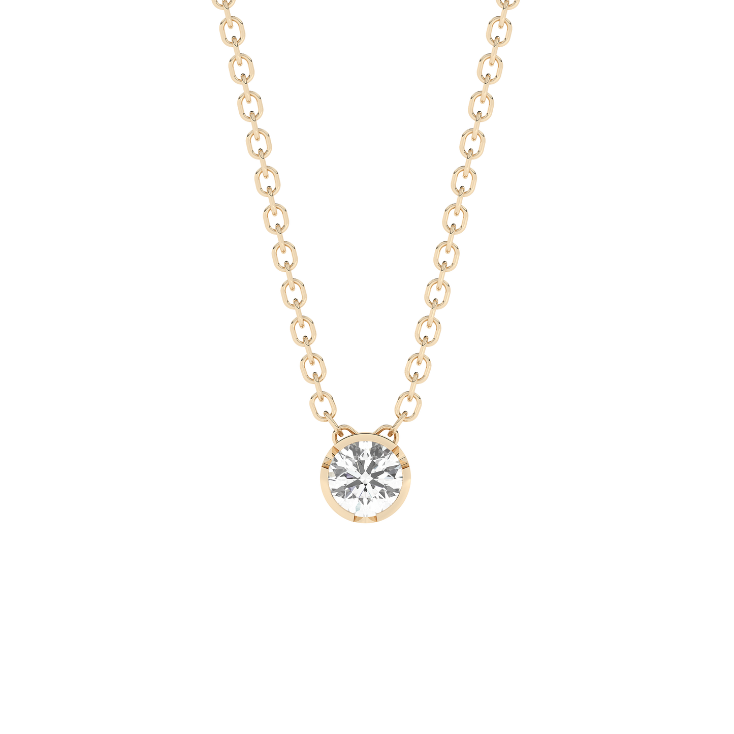 Bezel Diamond Necklace Large (0.17 ct.) 14K Yellow Gold
