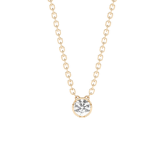Large Bezel Lab-grown Diamond Necklace - 14K Yellow Gold (0.17 ct.)