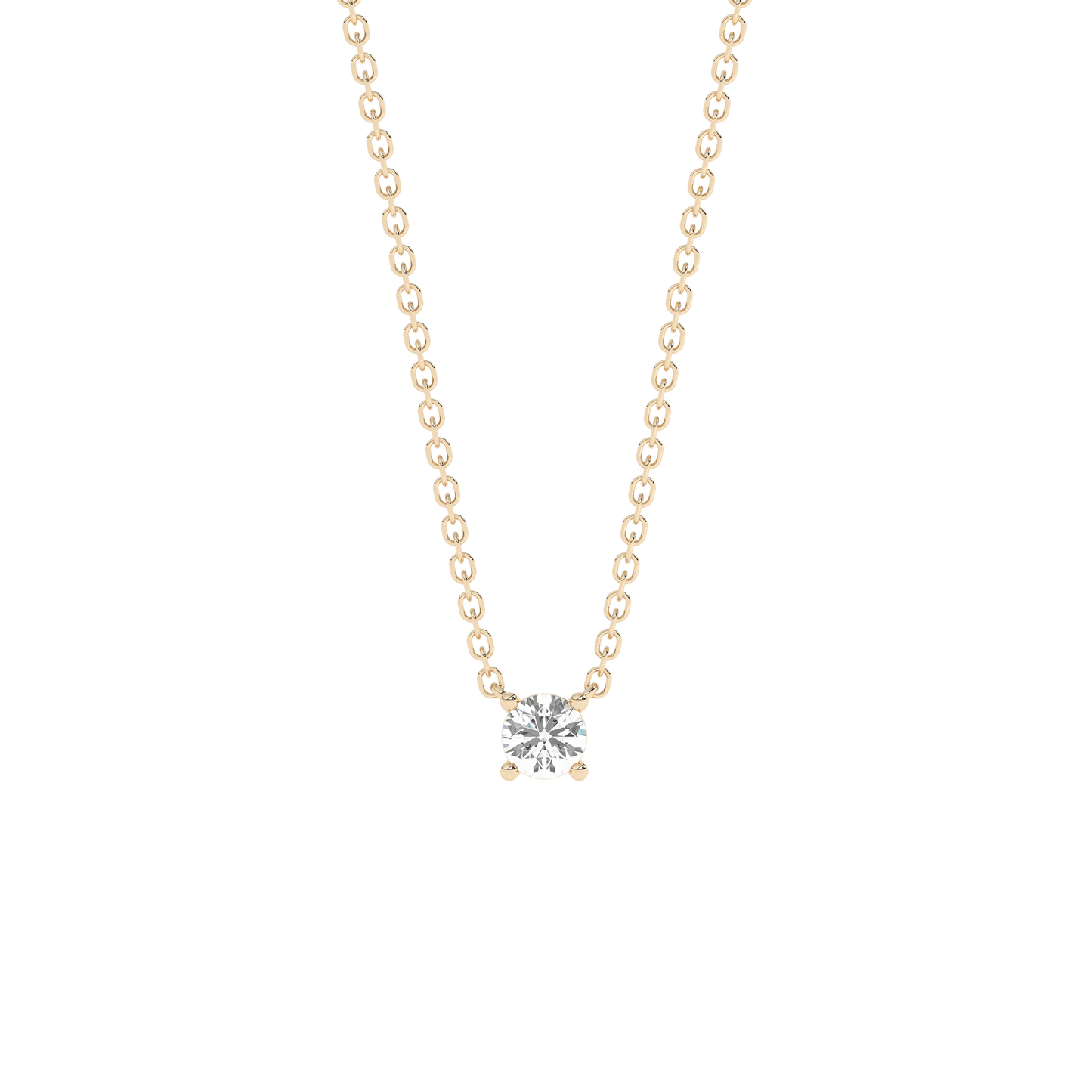 Prong Lab-grown Diamond Necklace Small (0.06 ct.) 14K Yellow Gold