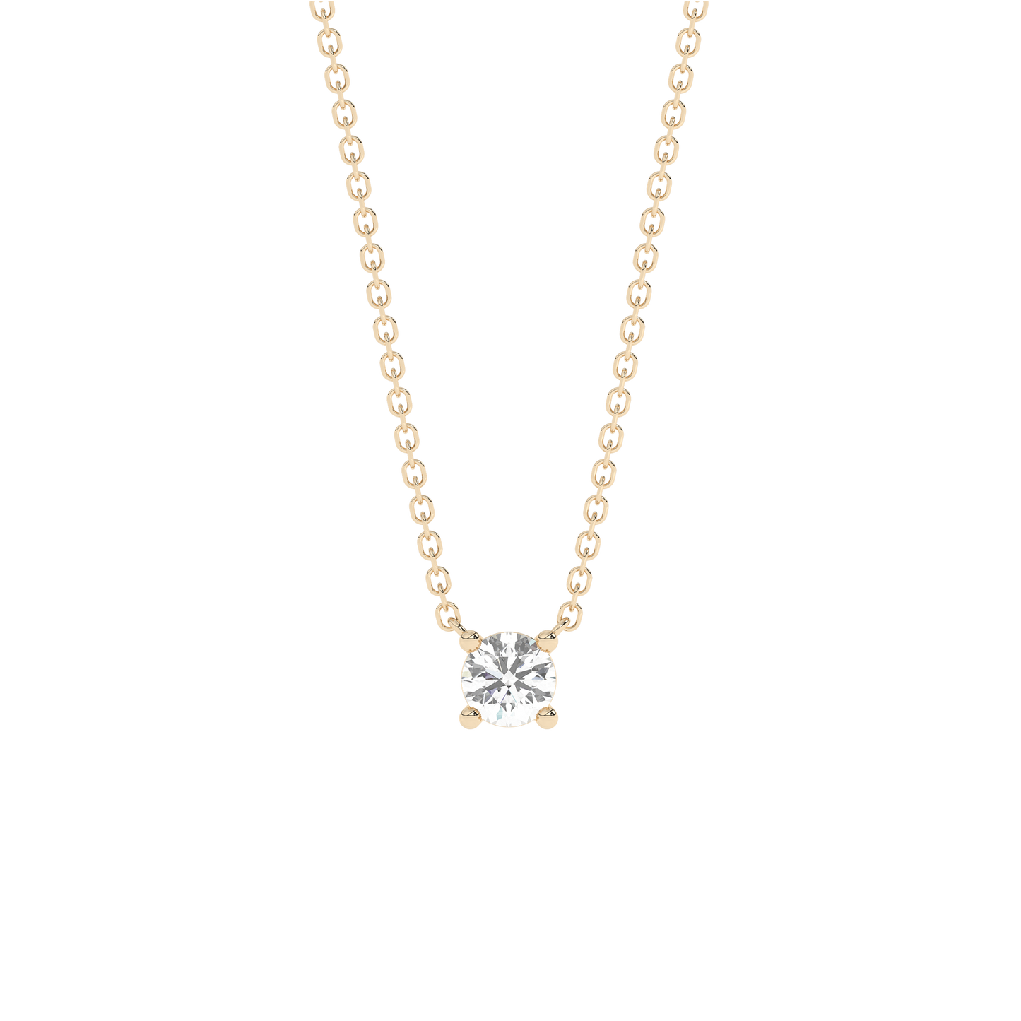 Prong Diamond Necklace Medium (0.10 ct.) 14K Yellow Gold