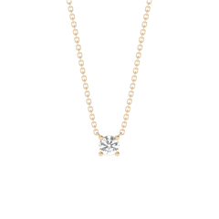 Medium Prong Lab-grown Diamond Necklace - 14K Yellow Gold (0.10 ct.)