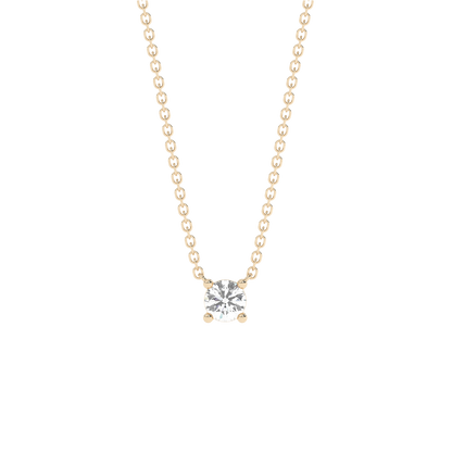 Medium Prong Diamond Necklace 14K Gold (0.10 ct.)