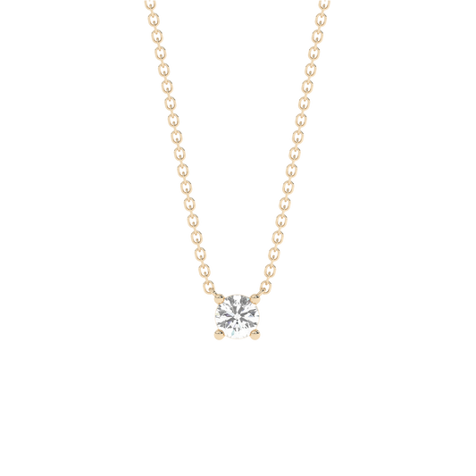 Medium Prong Diamond Necklace 14K Gold (0.10 ct.)