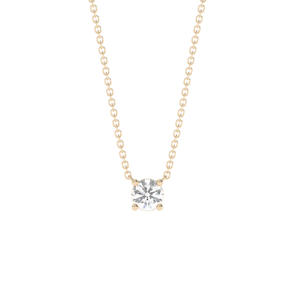 Large Prong Diamond Necklace 14K Gold (0.17 ct.)