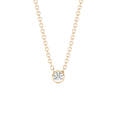 Medium Bezel Lab-grown Diamond Necklace - 14K Yellow Gold (0.10 ct.)
