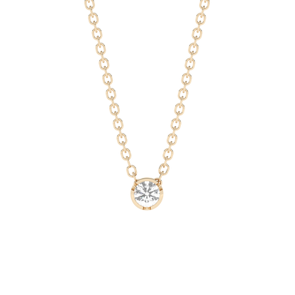 Medium Bezel Diamond Necklace 14K Gold (0.10 ct.)