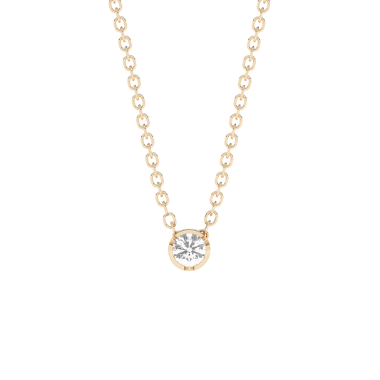 Medium Bezel Diamond Necklace 14K Gold (0.10 ct.)