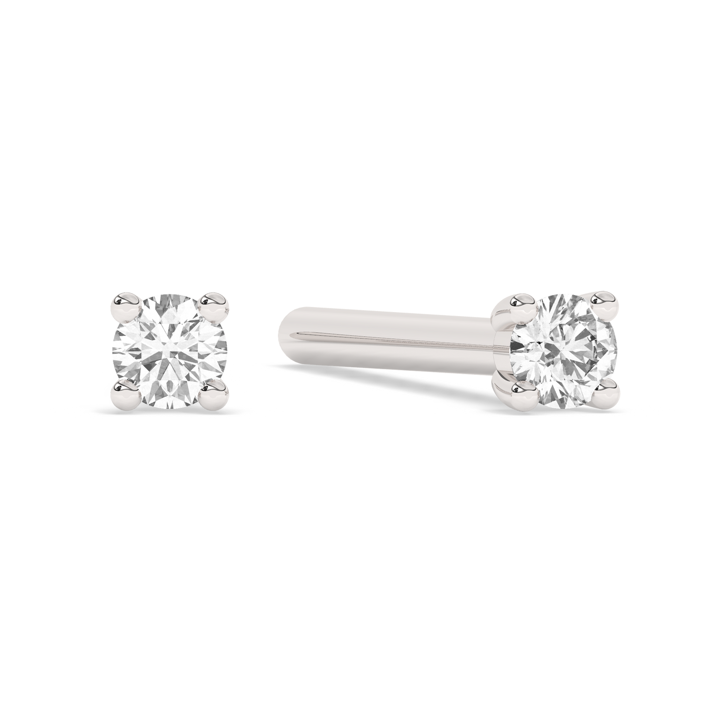 Lab-grown Diamond Prong Stud Tiny 14K White Gold (0.015 ct.)