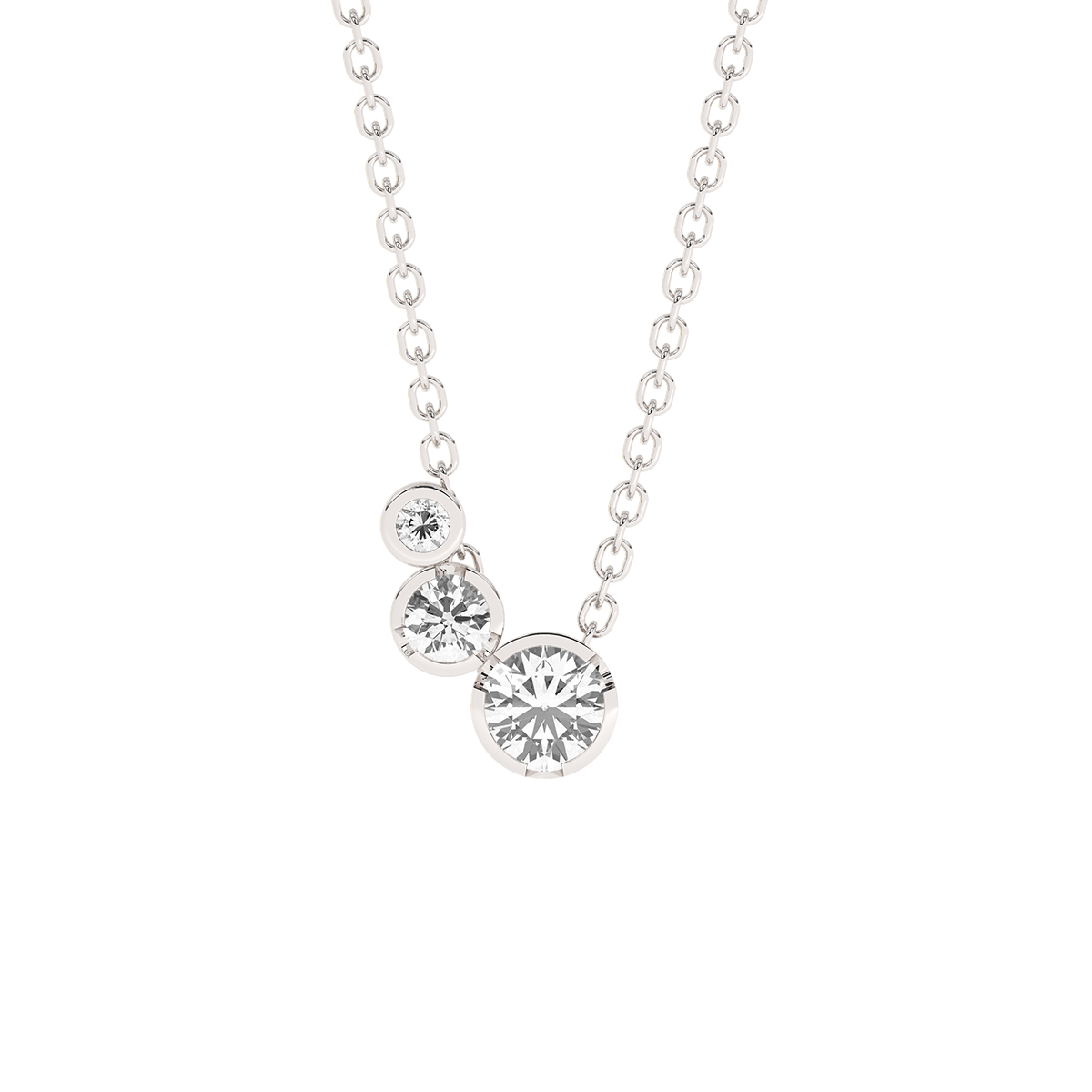 Bezel Lab-grown Diamond Necklace (0.26 ct.) 14K White Gold