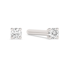 Tiny Prong Lab-grown Diamond Stud - 14K White Gold (0.03 ct.) | Pair