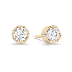 Medium Bezel Lab-grown Diamond Stud - 14K Yellow Gold (0.34 ct.) | Pair