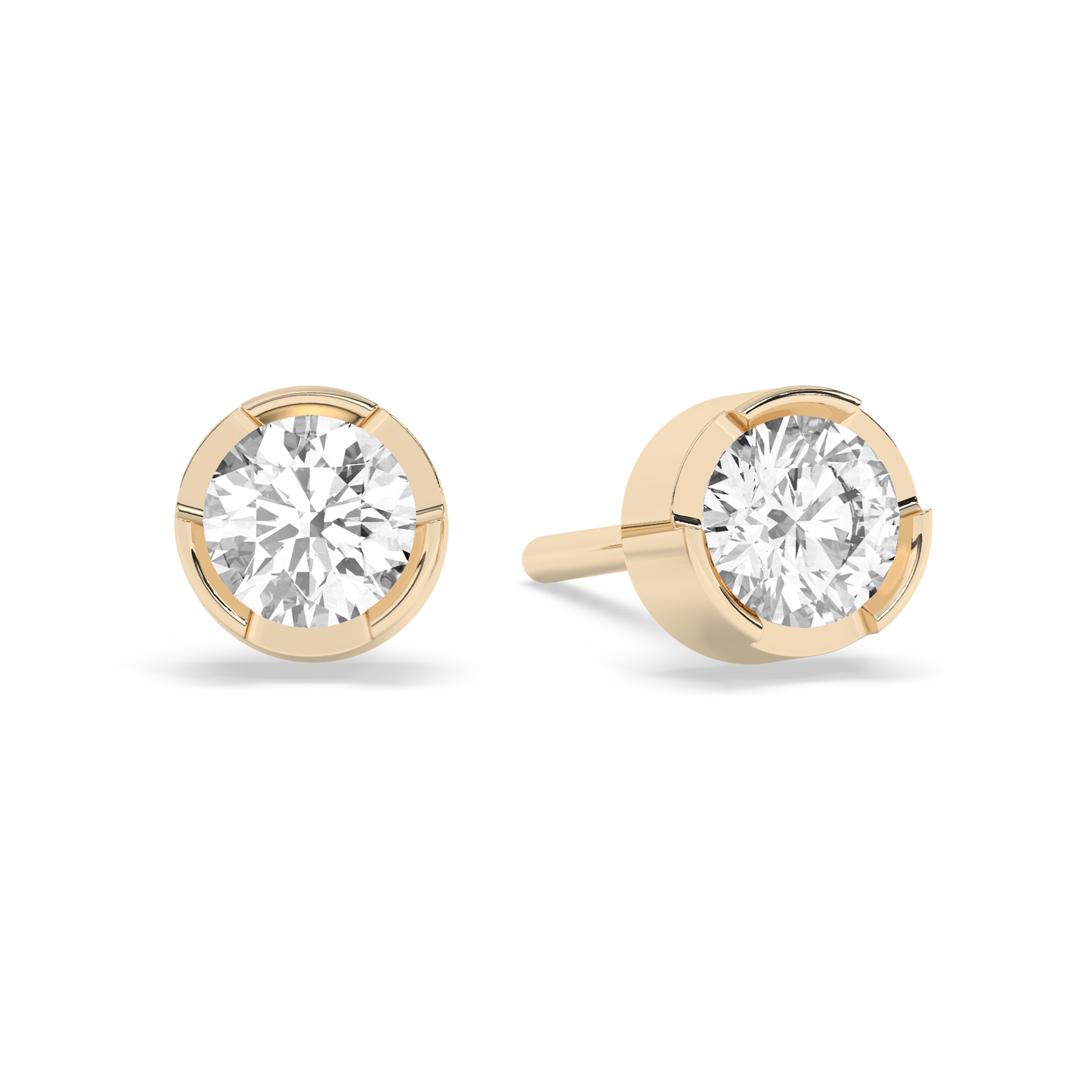 Lab-grown Diamond Bezel Stud Medium 14K Yellow Gold (0.17 ct.)