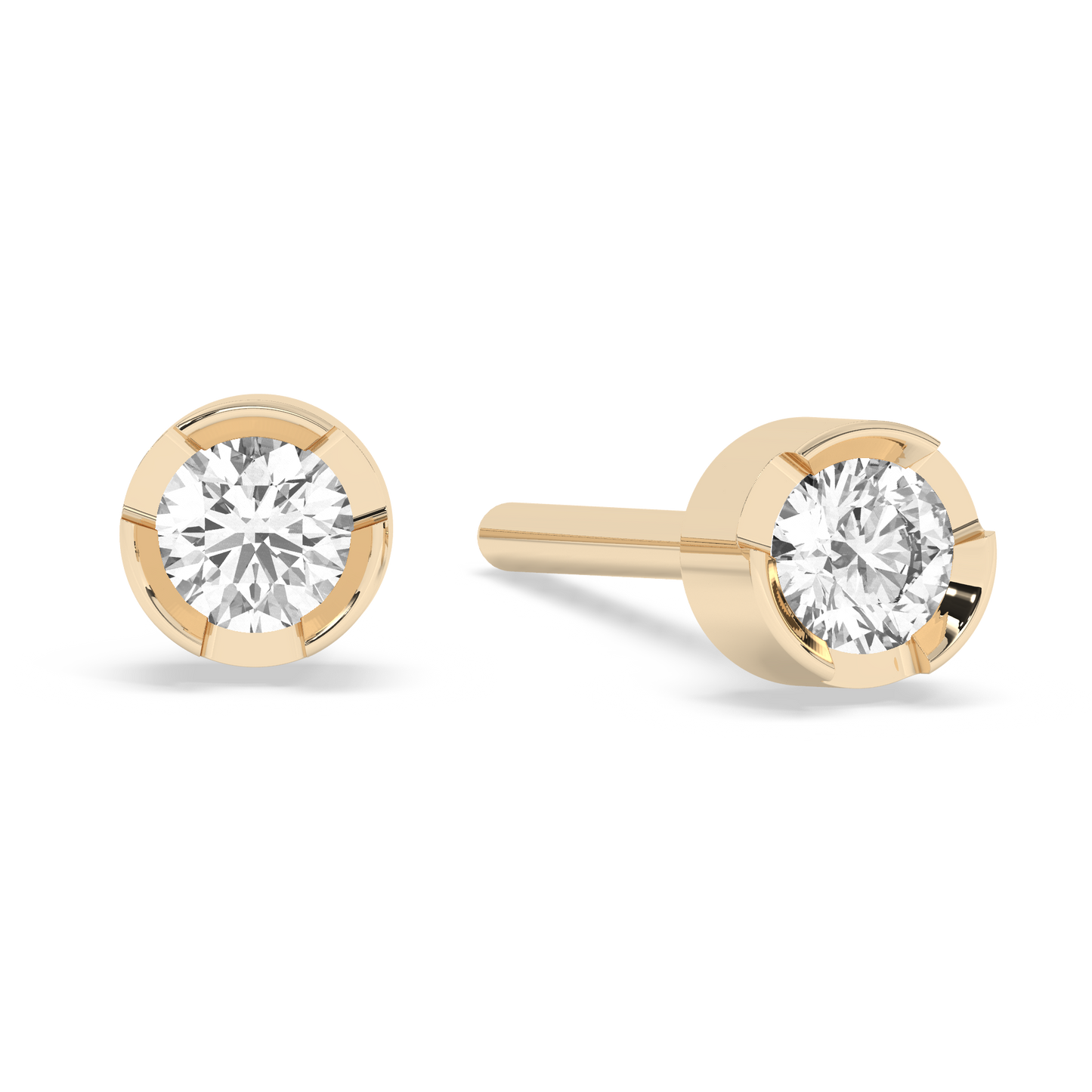 Lab-grown Diamond Bezel Stud Small 14K Yellow Gold (0.06 ct.)