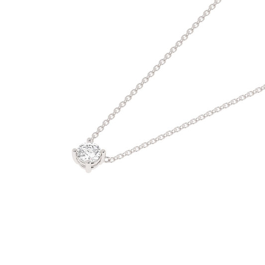 Prong Lab-grown Diamond Necklace Medium (0.10 ct.) 14K White Gold