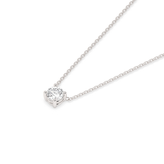 Prong Diamond Necklace Large (0.17 ct.) 14K White Gold