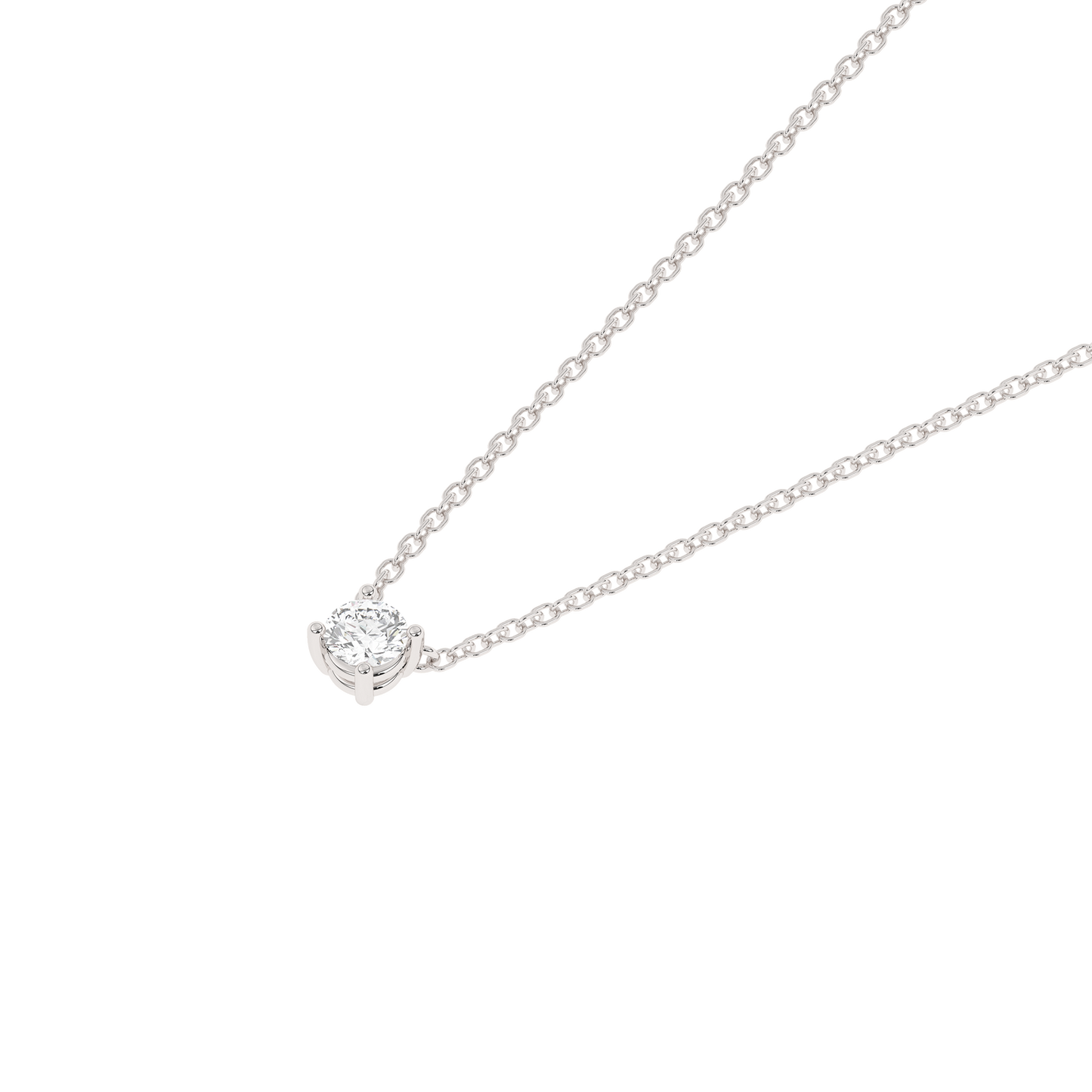 Prong Lab-grown Diamond Necklace Small (0.06 ct.) 14K White Gold