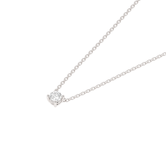 Prong Lab-grown Diamond Necklace Small (0.06 ct.) 14K White Gold