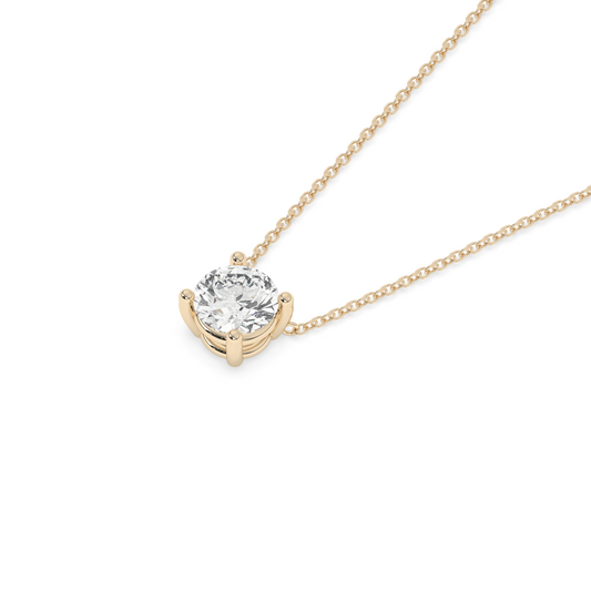 Prong Lab-grown Diamond Necklace Extra Large (0.5 ct.) 14K Yellow Gold