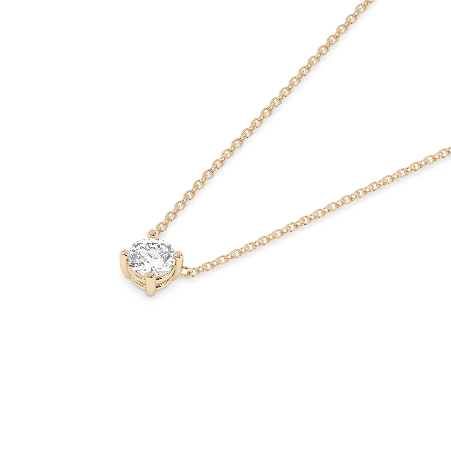 Prong Diamond Necklace Large (0.17 ct.) 14K Yellow Gold