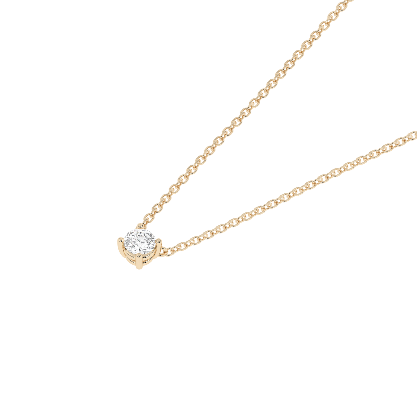 Prong Lab-grown Diamond Necklace Small (0.06 ct.) 14K Yellow Gold