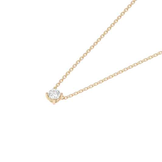 Prong Lab-grown Diamond Necklace Small (0.06 ct.) 14K Yellow Gold