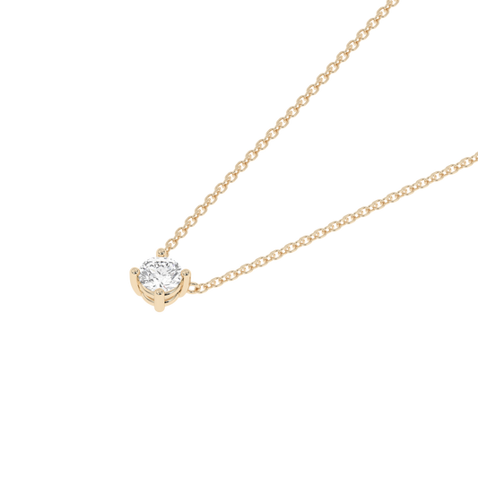 Prong Lab-grown Diamond Necklace Medium (0.10 ct.) 14K Yellow Gold