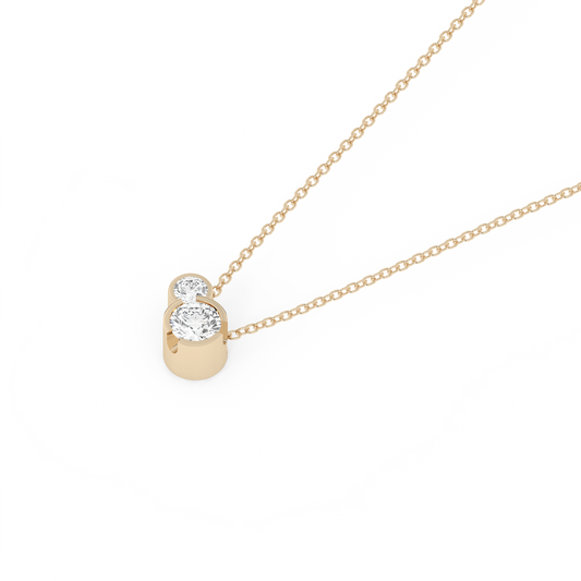 Bezel Lab-grown Diamond Necklace (0.13 ct.) 14K Yellow Gold