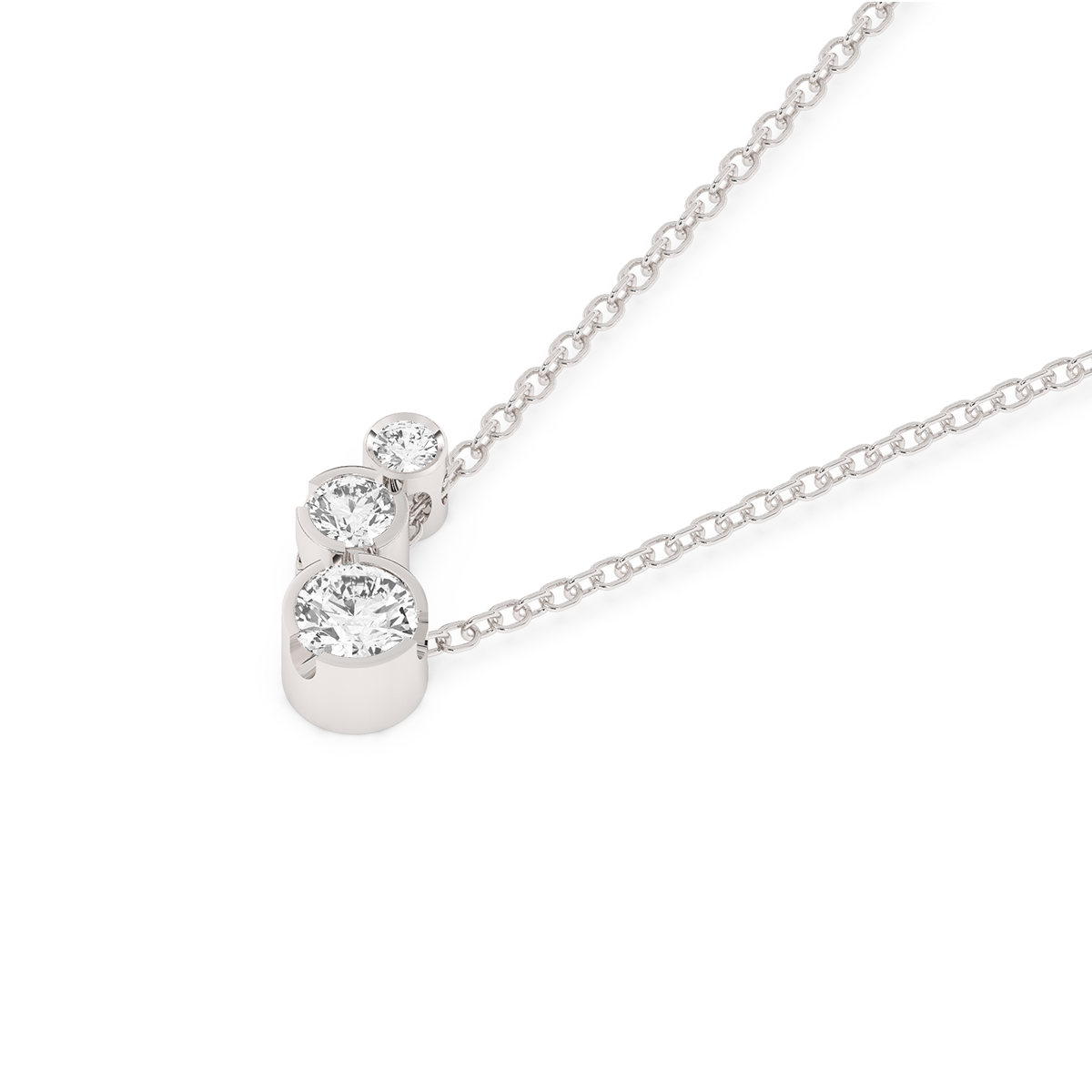 Bezel Lab-grown Diamond Necklace (0.26 ct.) 14K White Gold