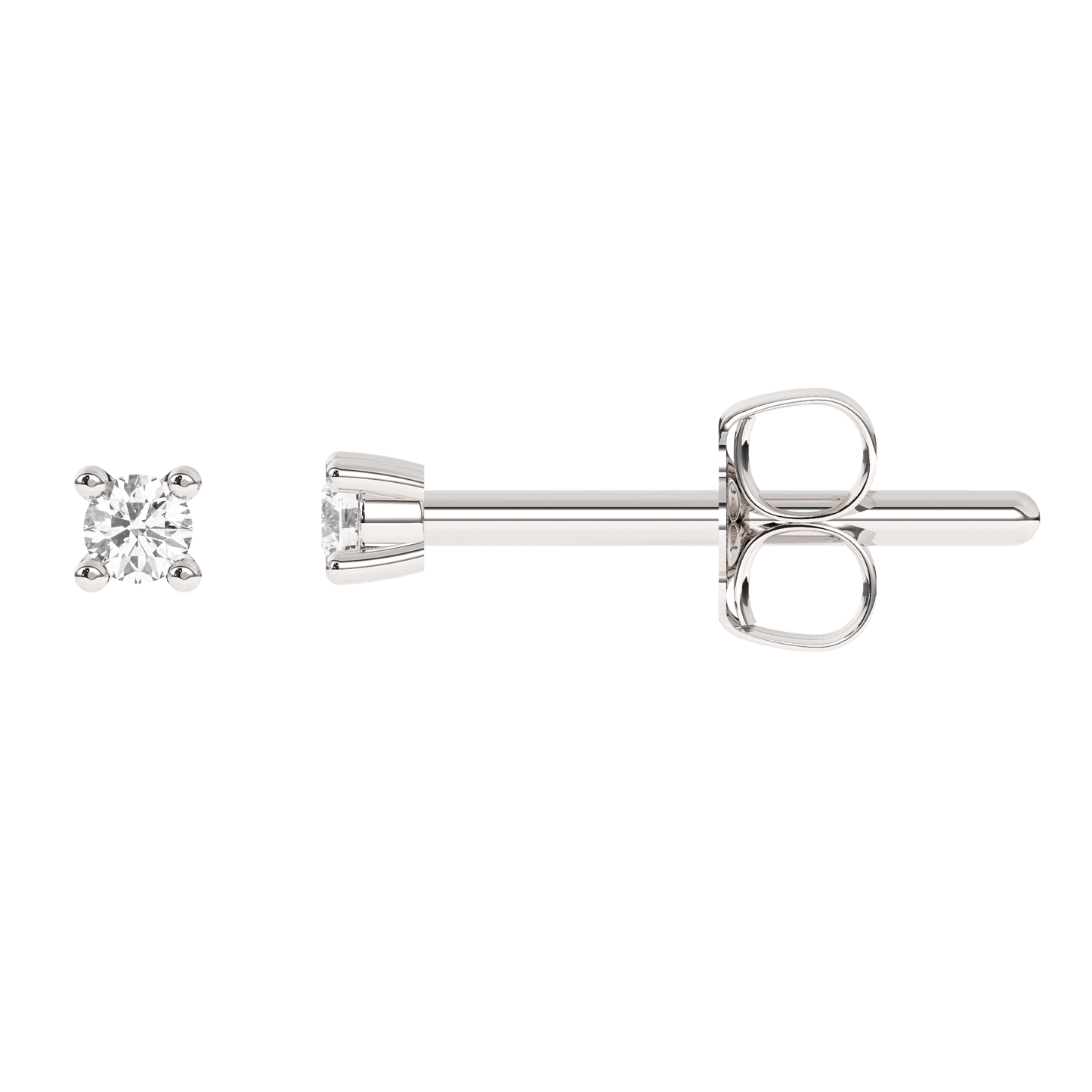 Lab-grown Diamond Prong Stud Tiny 14K White Gold (0.015 ct.)