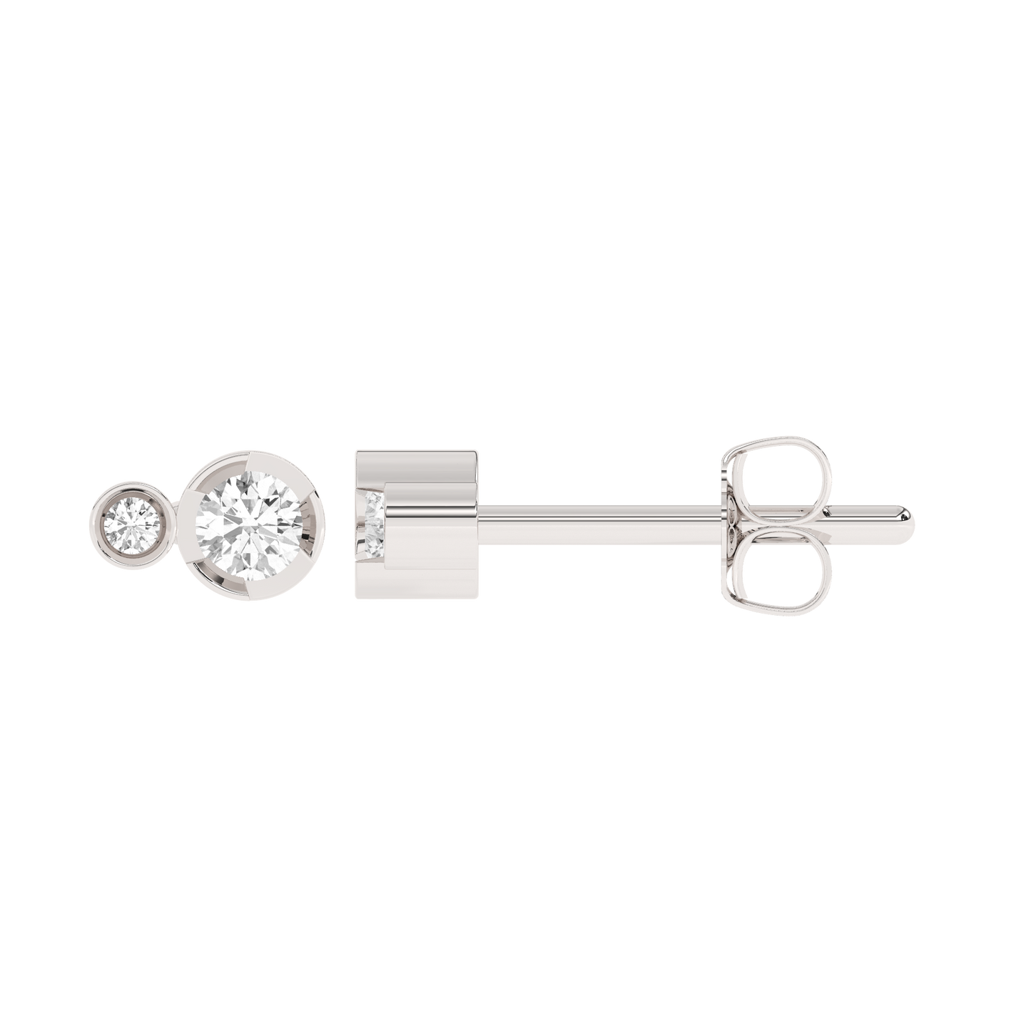 Diamond Bezel Stud 14K White Gold (0.07 ct.)