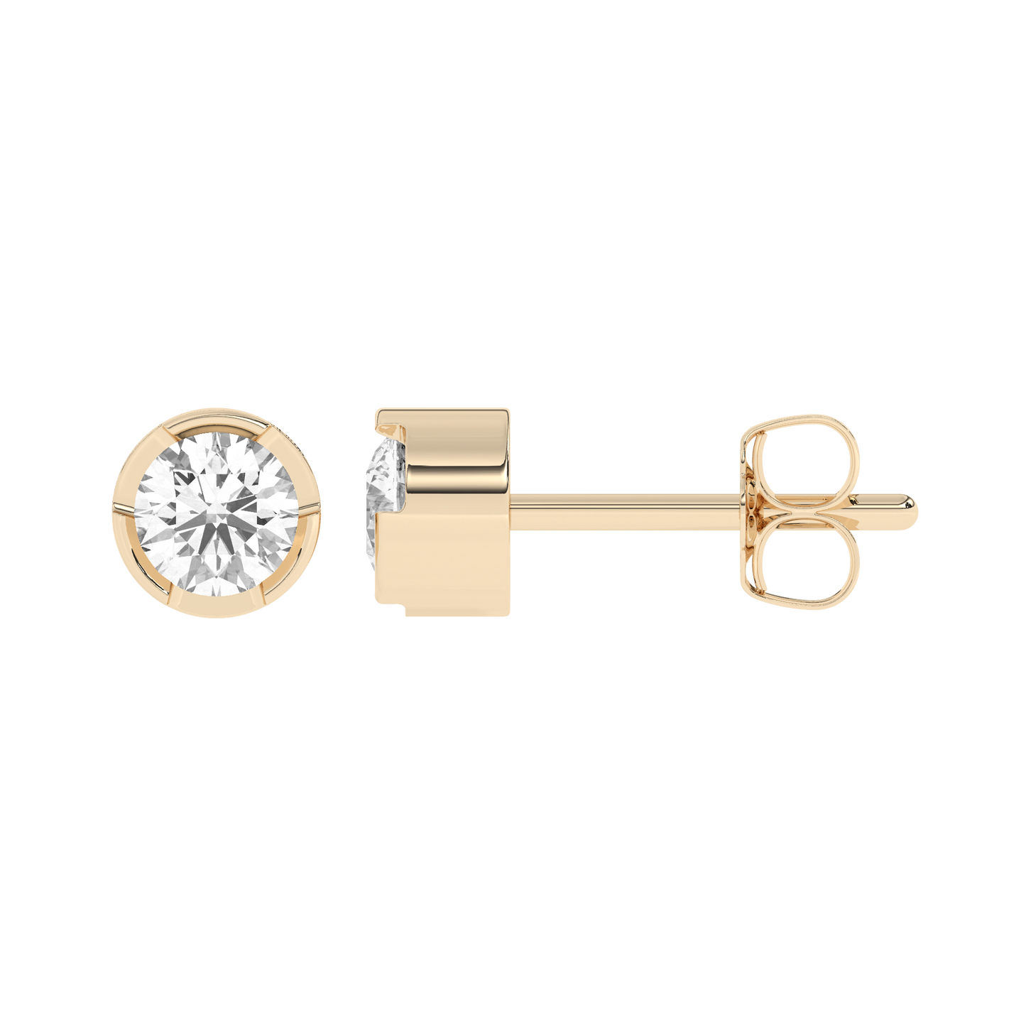 Lab-grown Diamond Bezel Stud Medium 14K Yellow Gold (0.17 ct.)