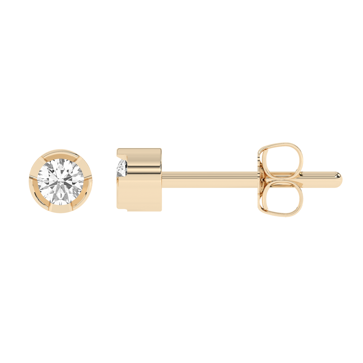 Lab-grown Diamond Bezel Stud Small 14K Yellow Gold (0.06 ct.)