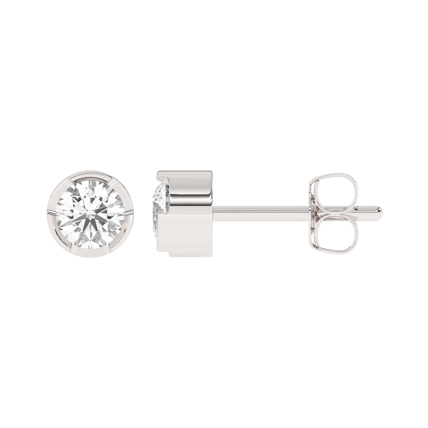 Lab-grown Diamond Bezel Stud Medium 14K White Gold (0.17 ct.)