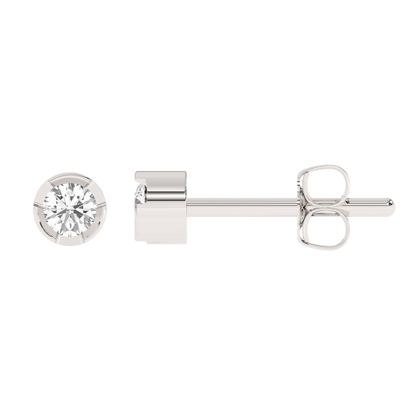 Lab-grown Diamond Bezel Stud Small 14K White Gold (0.06 ct.)