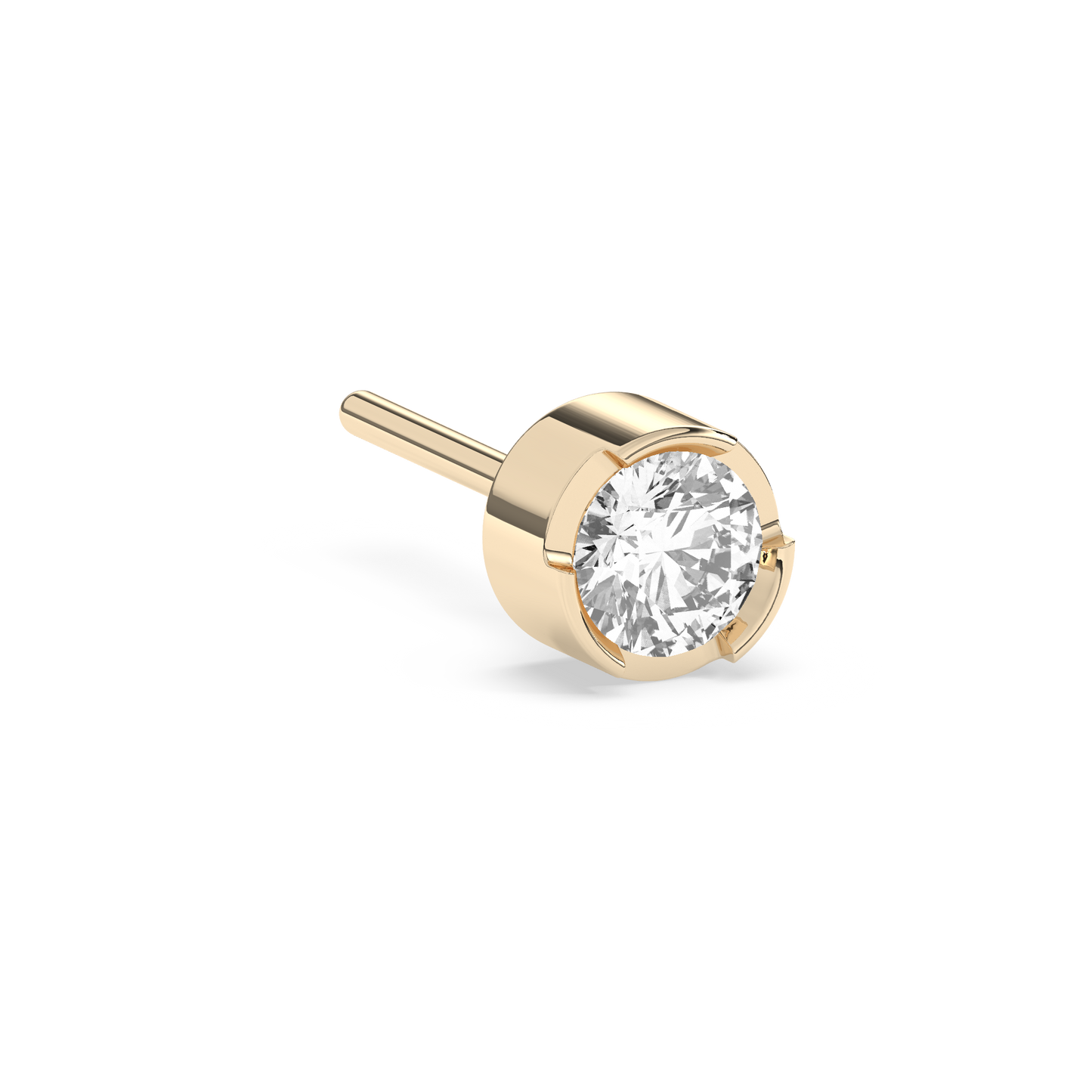 Lab-grown Diamond Bezel Stud Medium 14K Yellow Gold (0.17 ct.)