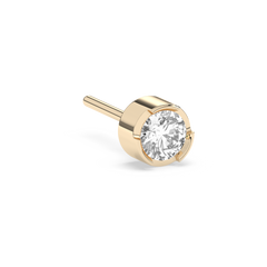 Medium Bezel Lab-grown Diamond Stud - 14K Yellow Gold (0.17 ct.) | Single