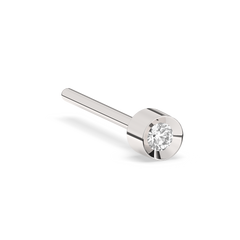 Tiny Bezel Lab-grown Diamond Stud - 14K White Gold (0.015 ct.) | Single